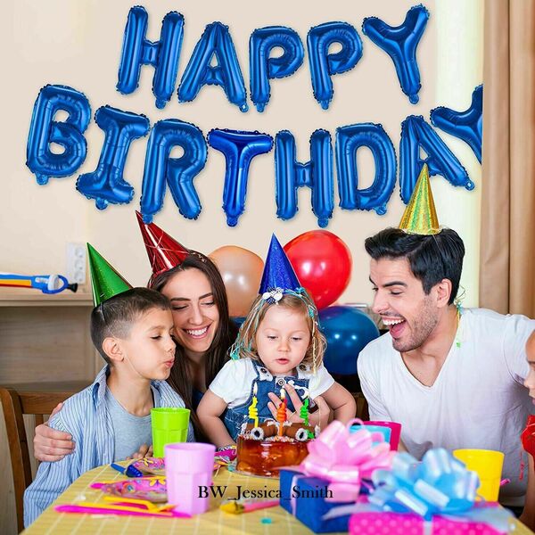 Happy Birthday Balloons Banner Bunting Letter Foil Balloon Party Self Inflating.