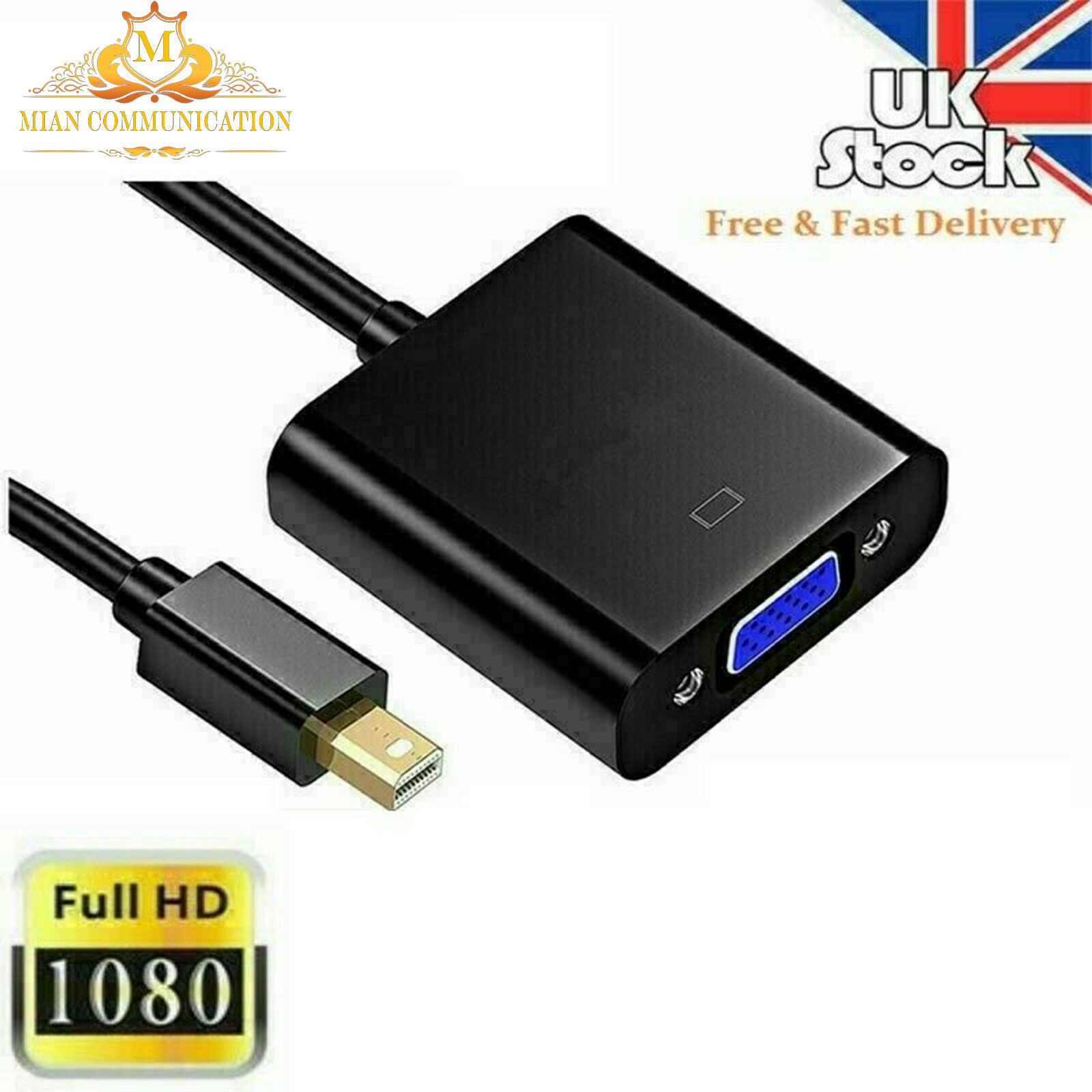 Mini Display Port DP Thunderbolt Male to VGA Cable Adapter || Oxijan ...