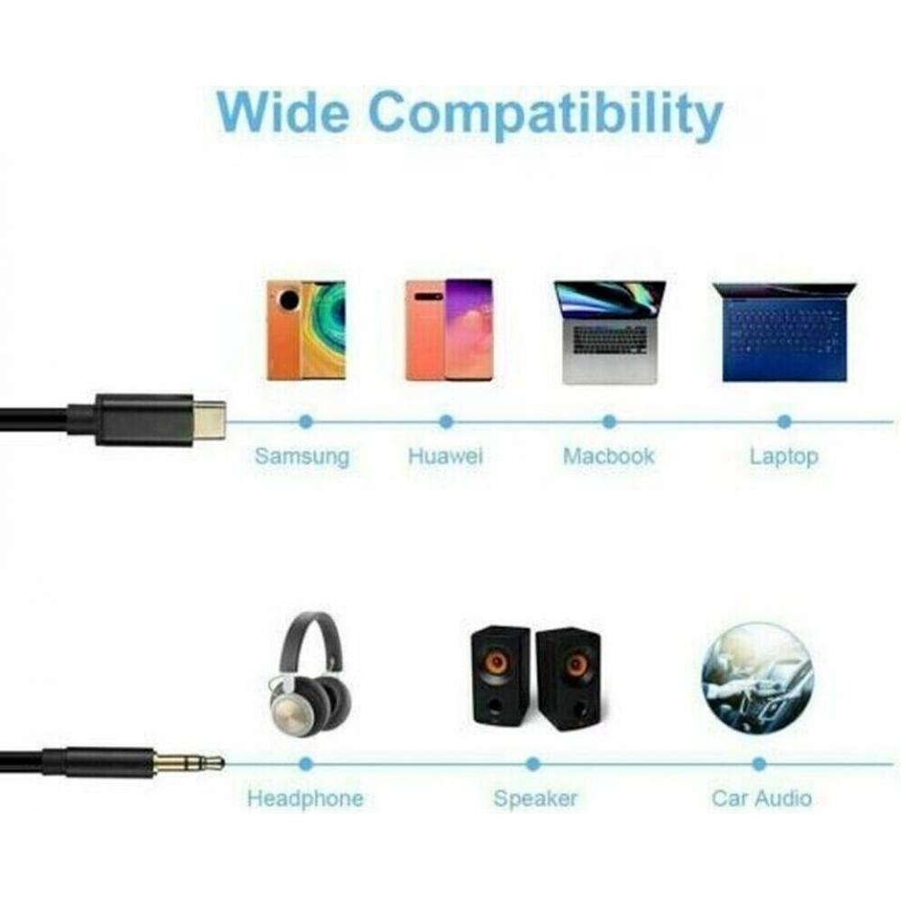 Aux Cable Type C to 3.5mm Huawei's USB C Male For Car Stereo Audio Adapter Jack