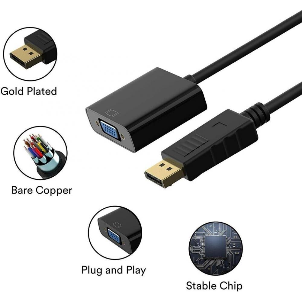 DP Display Port Male to VGA Female Adapter