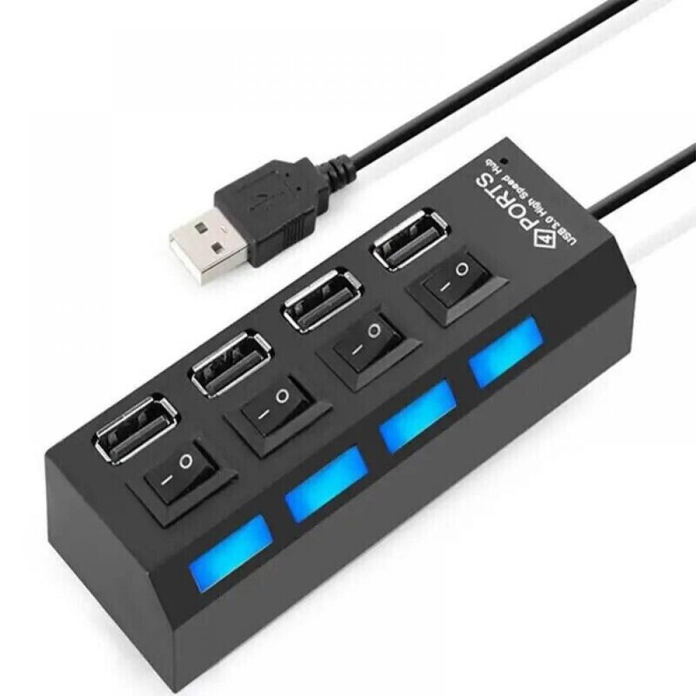 4 PORT USB HUB 2.0 MULTI SPLITTER EXPANSION