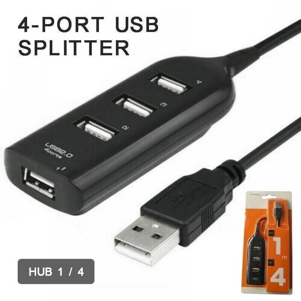 4 PORT USB HUB 2.0 MULTI SPLITTER EXPANSION