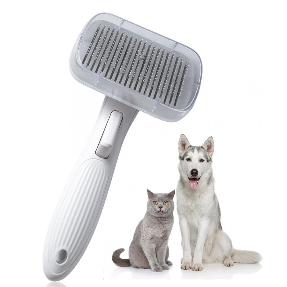 Cat＆Dog Brush for Shedding and Grooming Slicker Brush Pet Brush Dematting and Detangling Tool Self-Cleaning for Pet Undercoat Comb for Long and Short Hair