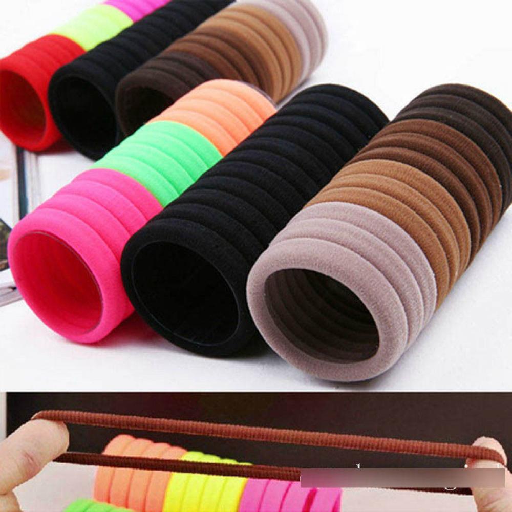 50Pcs Women Girls Hair Band Ties Rope Ring Elastic Hairband Ponytail Holder Lot