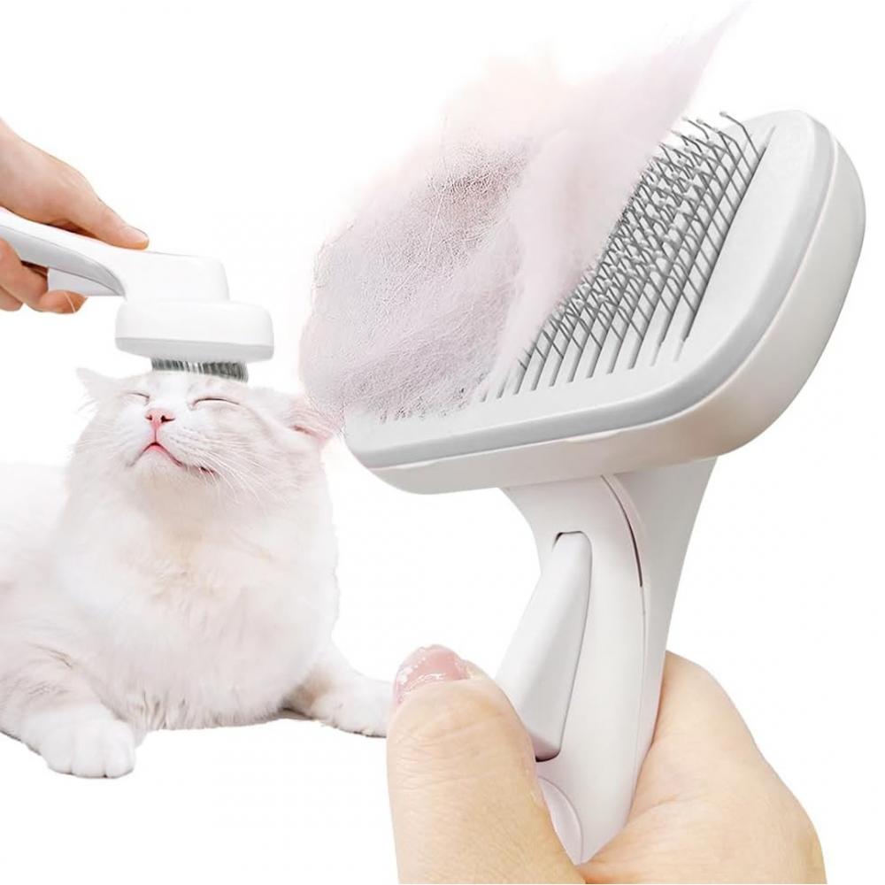 Cat＆Dog Brush for Shedding and Grooming Slicker Brush Pet Brush Dematting and Detangling Tool Self-Cleaning for Pet Undercoat Comb for Long and Short Hair