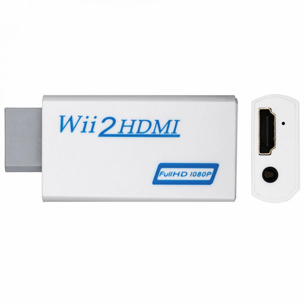 Wii to HDMI Wii 2 HDMI Full HD Portable Converter Adapter 3.5mm Audio Out Black