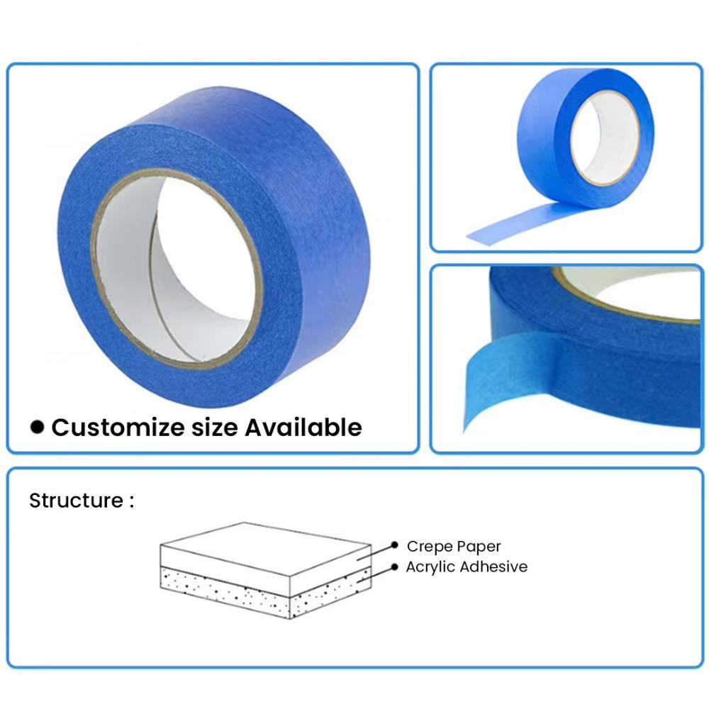 Wide Blue Original Multi-Surface Painters Tape Adhesive Well Masking Tape No Residue Behind Size - 24mm x 50m