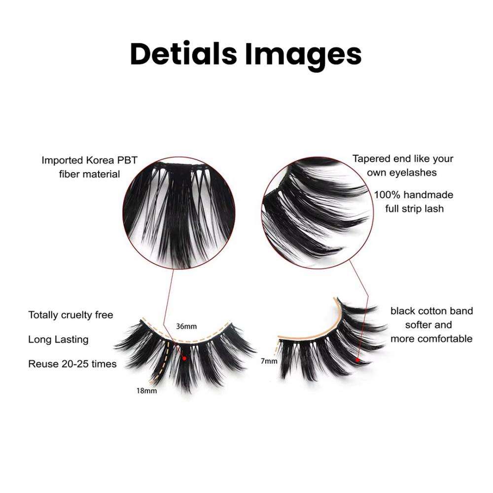  5 Pairs Long 3D Faux Mink False Eyelashes, handmade, dramatic, thick, and fluffy for a natural, long, soft look. Reusable, includes.