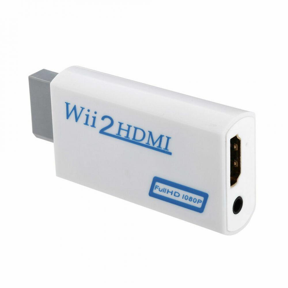 Wii to HDMI Wii 2 HDMI Full HD Portable Converter Adapter 3.5mm Audio Out Black