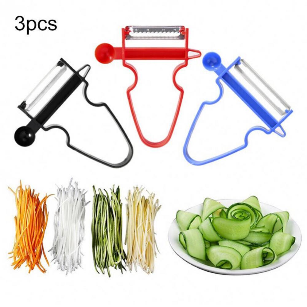 3 PCS Kitchen Peeler Slicer Set Fruit Vegetable Cutter Potato Peeling Tools UK