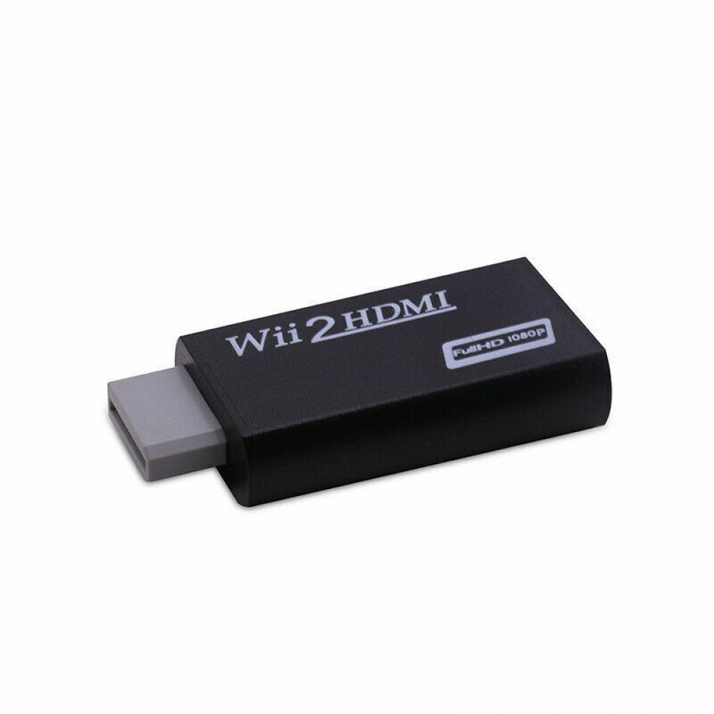 Wii to HDMI Wii 2 HDMI Full HD Portable Converter Adapter 3.5mm Audio Out Black
