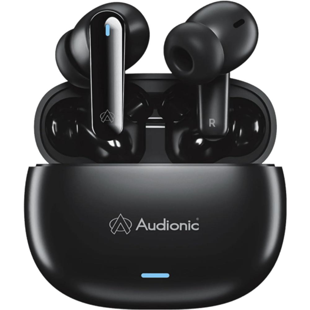 Audionic Airbud 425 Quad Mic, ENC Wireless Earbuds, Gaming mode Low Latency Earbud With 40 Hours Playtime, IPx4 Water Proof Wireless Earphones With Voice Assistance Bluetooth Earbuds.